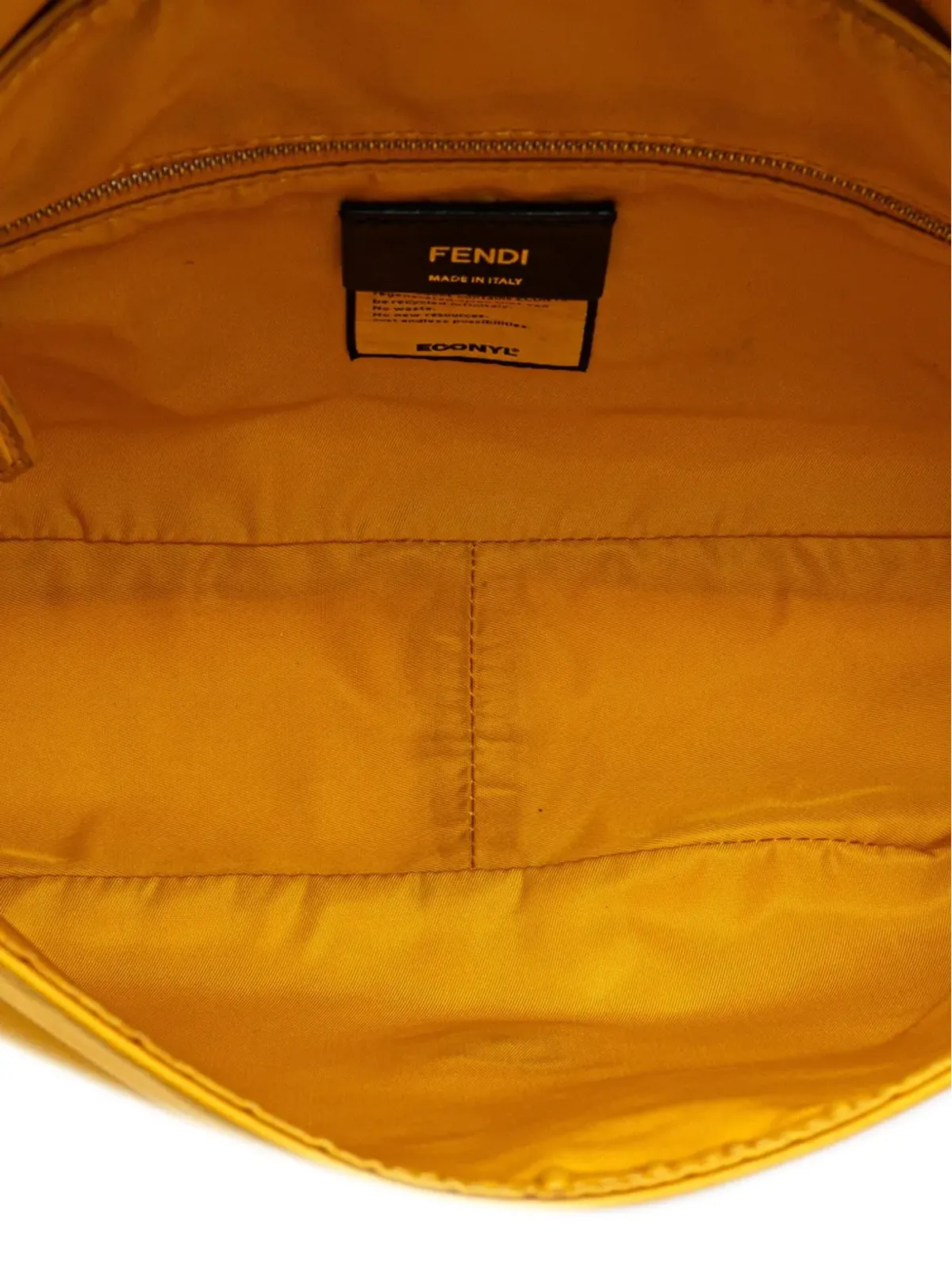 Fendi Pre-Owned エコニルナイロン バゲット クロスボディバッグ イエロー - 画像5