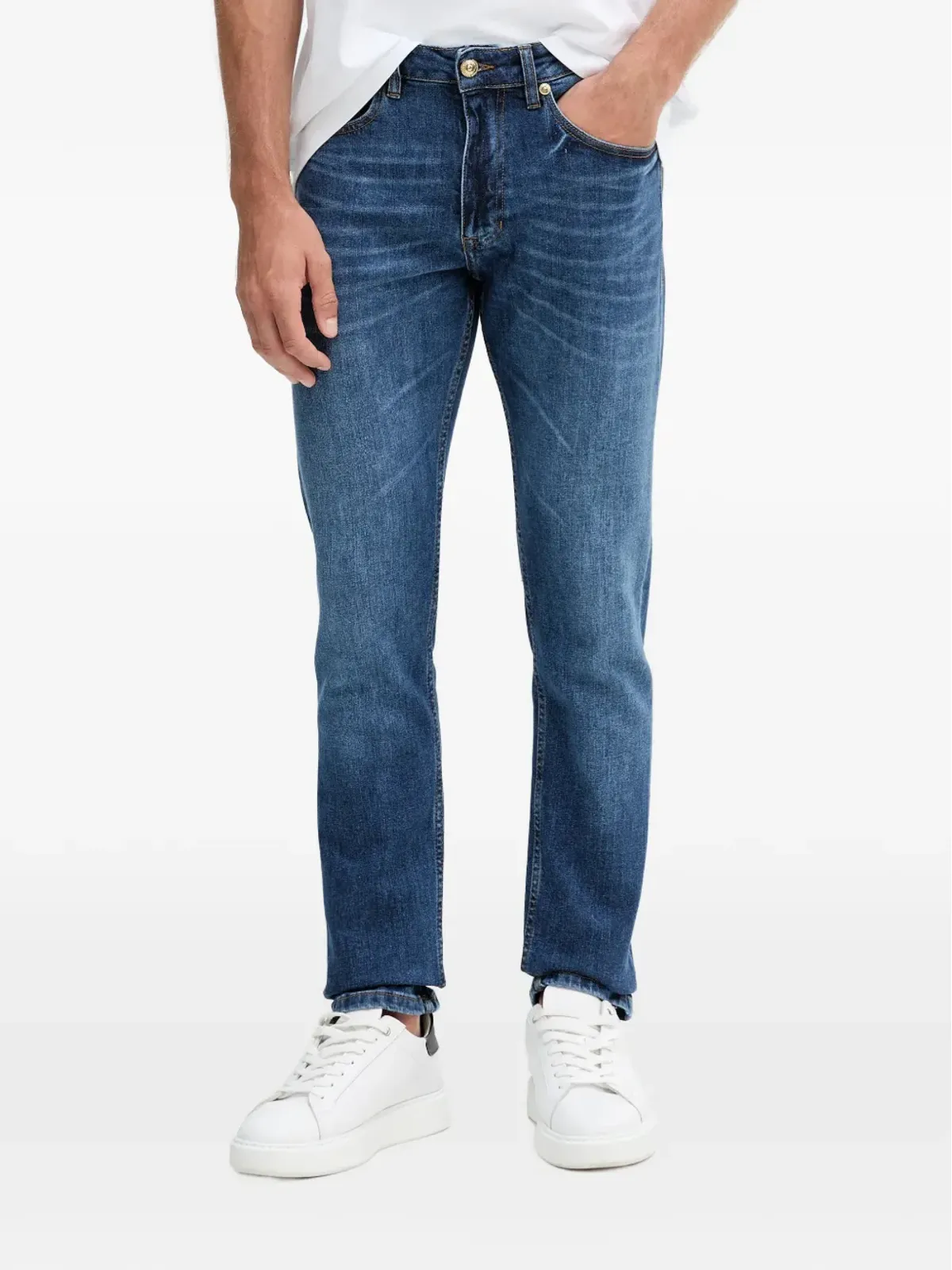Versace Jeans Couture ロゴパッチ ベルトループ ジーンズ - 画像1