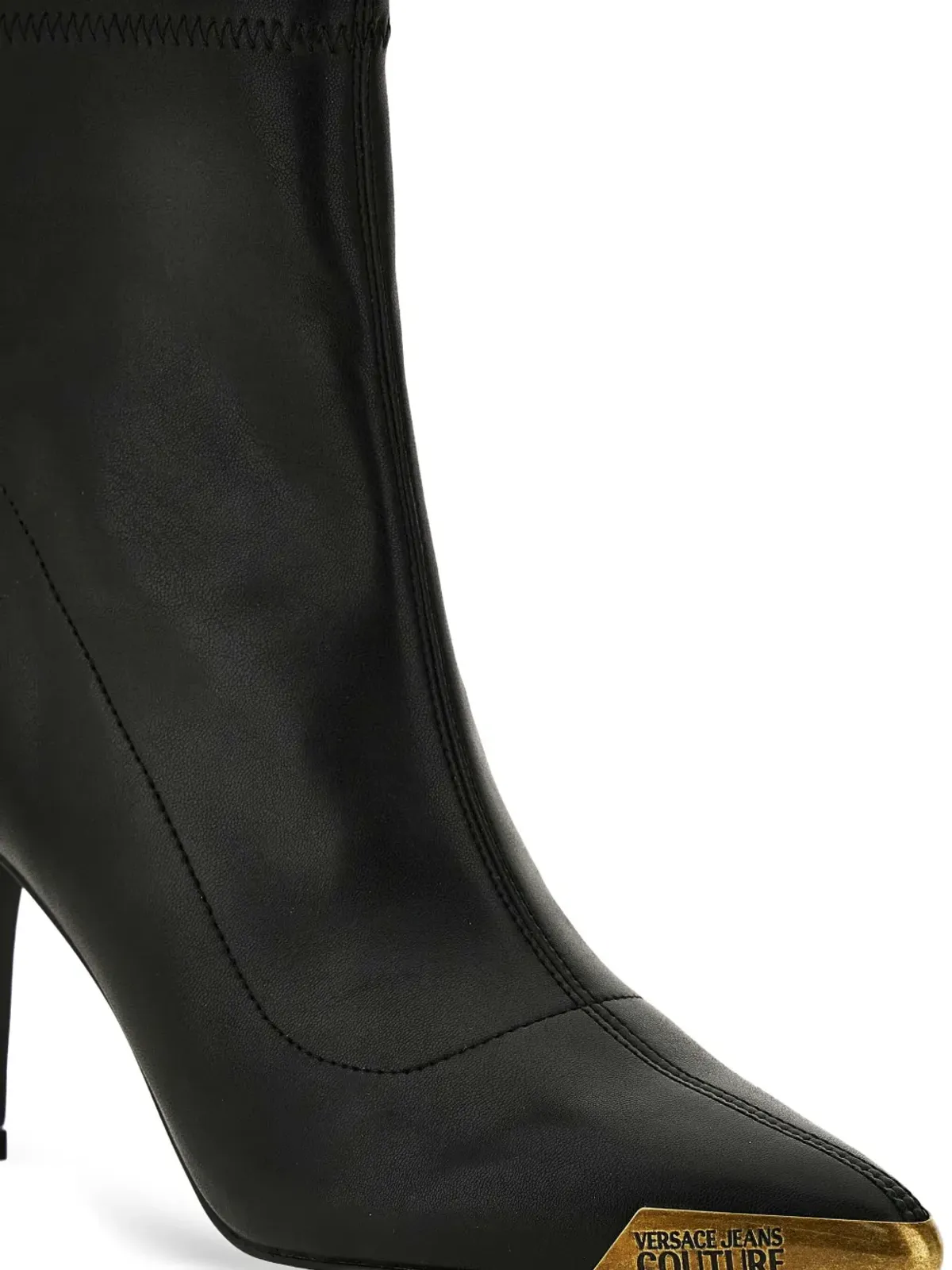 Versace Jeans Couture メタリックトゥ・スリップオンブーツ ブラック - 画像4