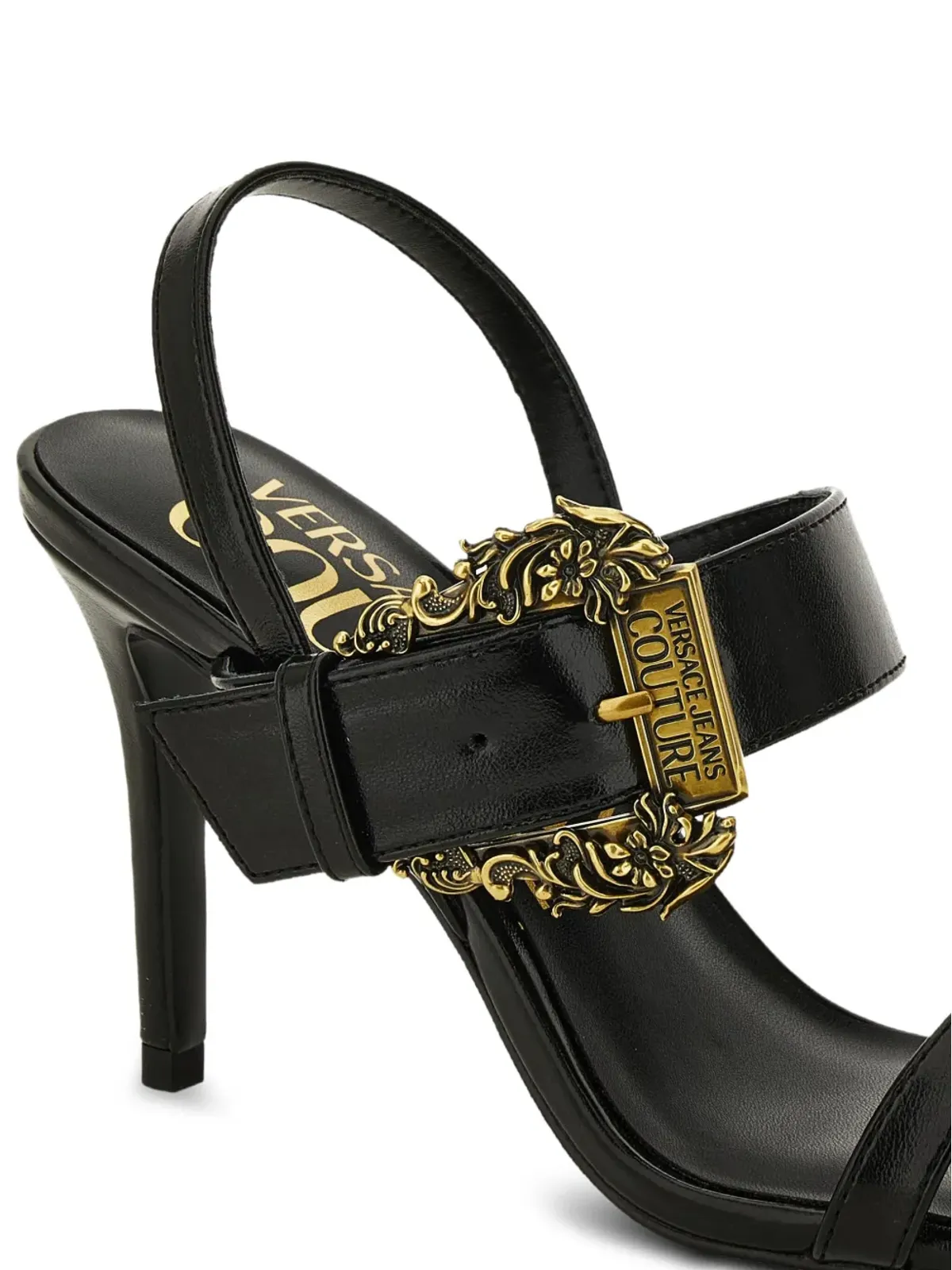 Versace Jeans Couture バックル装飾ヒールサンダル - ブラック - 画像4