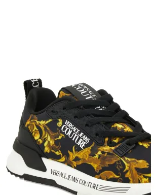 Versace Jeans Couture ダイナミック バロック柄スニーカー - ブラック - サムネイル3