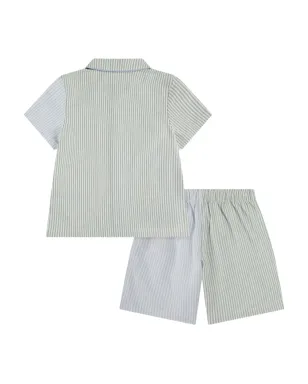 POLO RALPH LAUREN KIDS ストライプ柄エンブロイダリーパジャマ - グリーン - サムネイル2