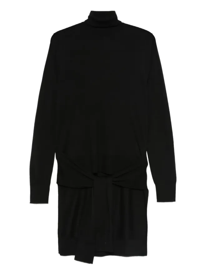 TOTEME TOTEME ダブルスリーブ・タイフロント・タートルネック・ドレス（ブラック）の商品画像