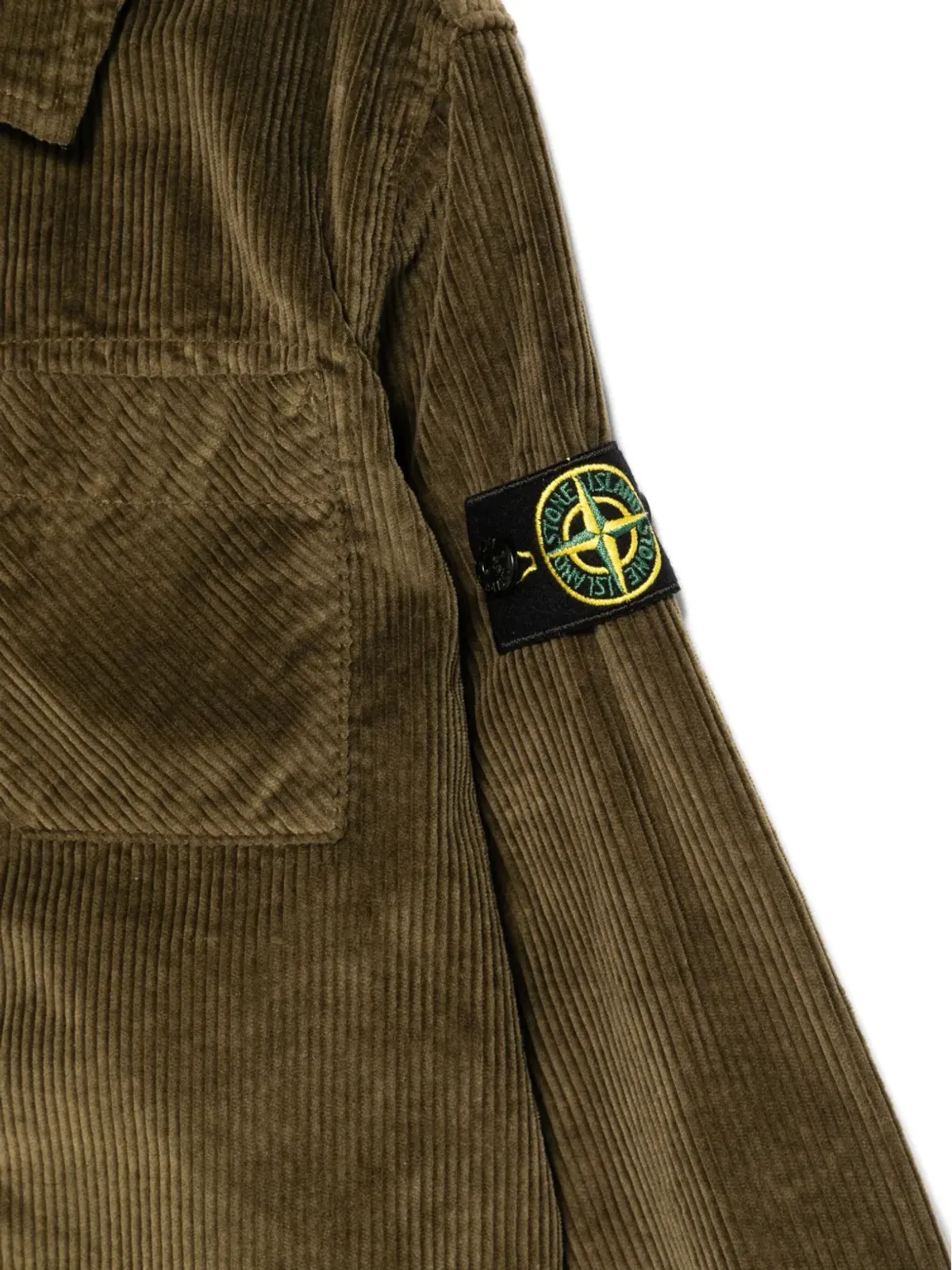 Stone Island Junior Compass-badge corduroy shirt - Green - 画像3