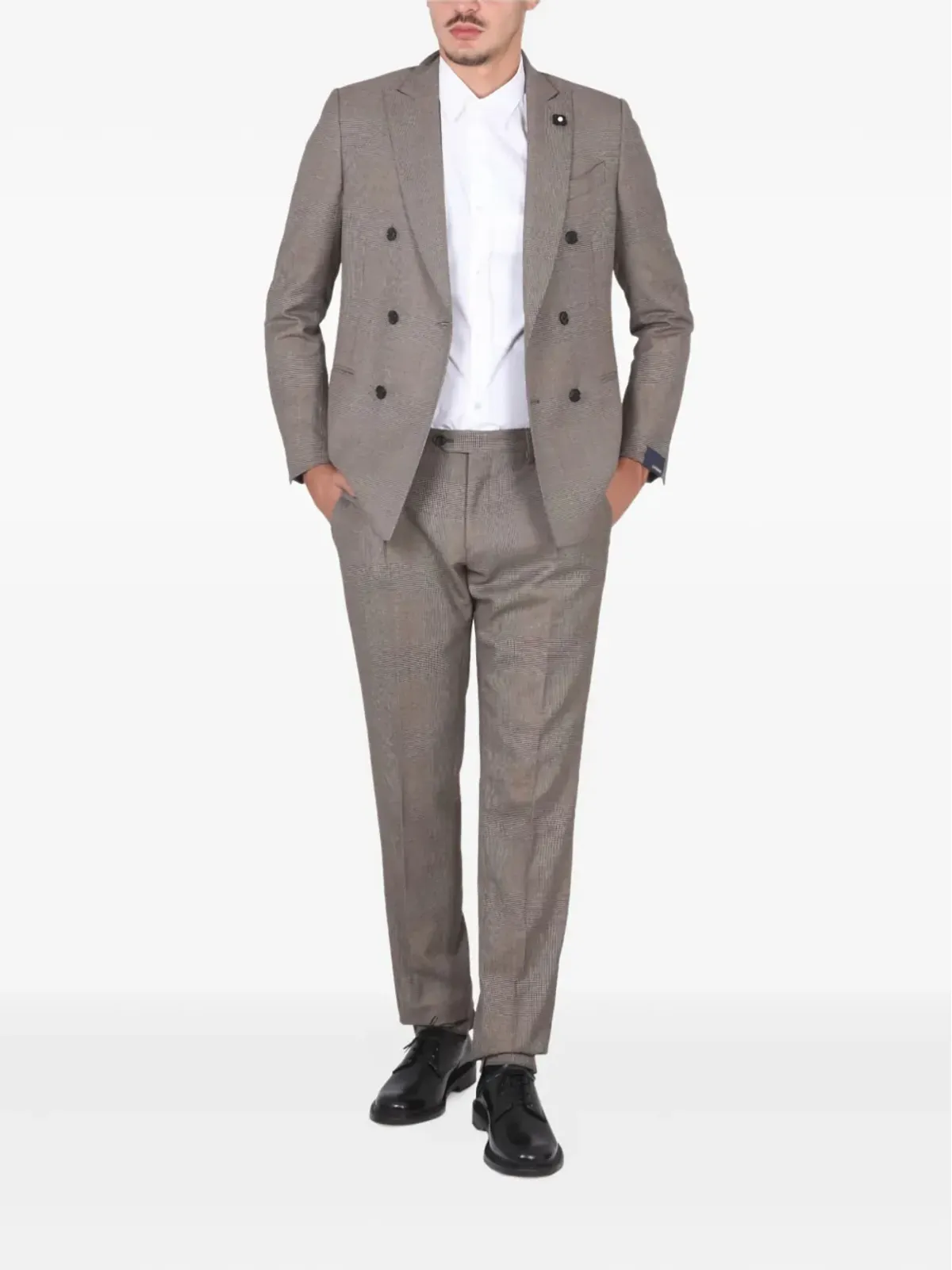 Lardini ダブルブレスト チェック柄スーツ - 画像3
