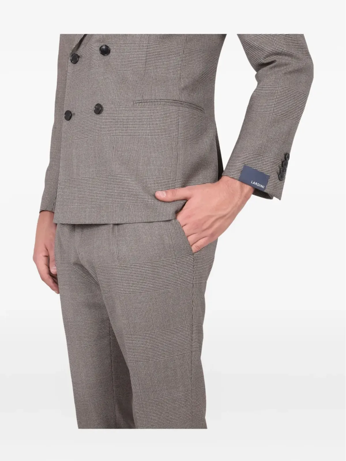 Lardini ダブルブレスト チェック柄スーツ - 画像4