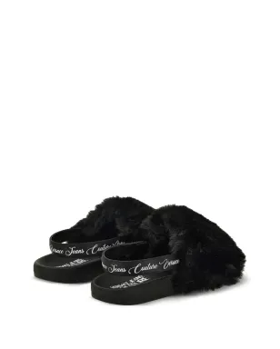 Versace Jeans Couture ファー付きスリングバック・スライド - サムネイル3