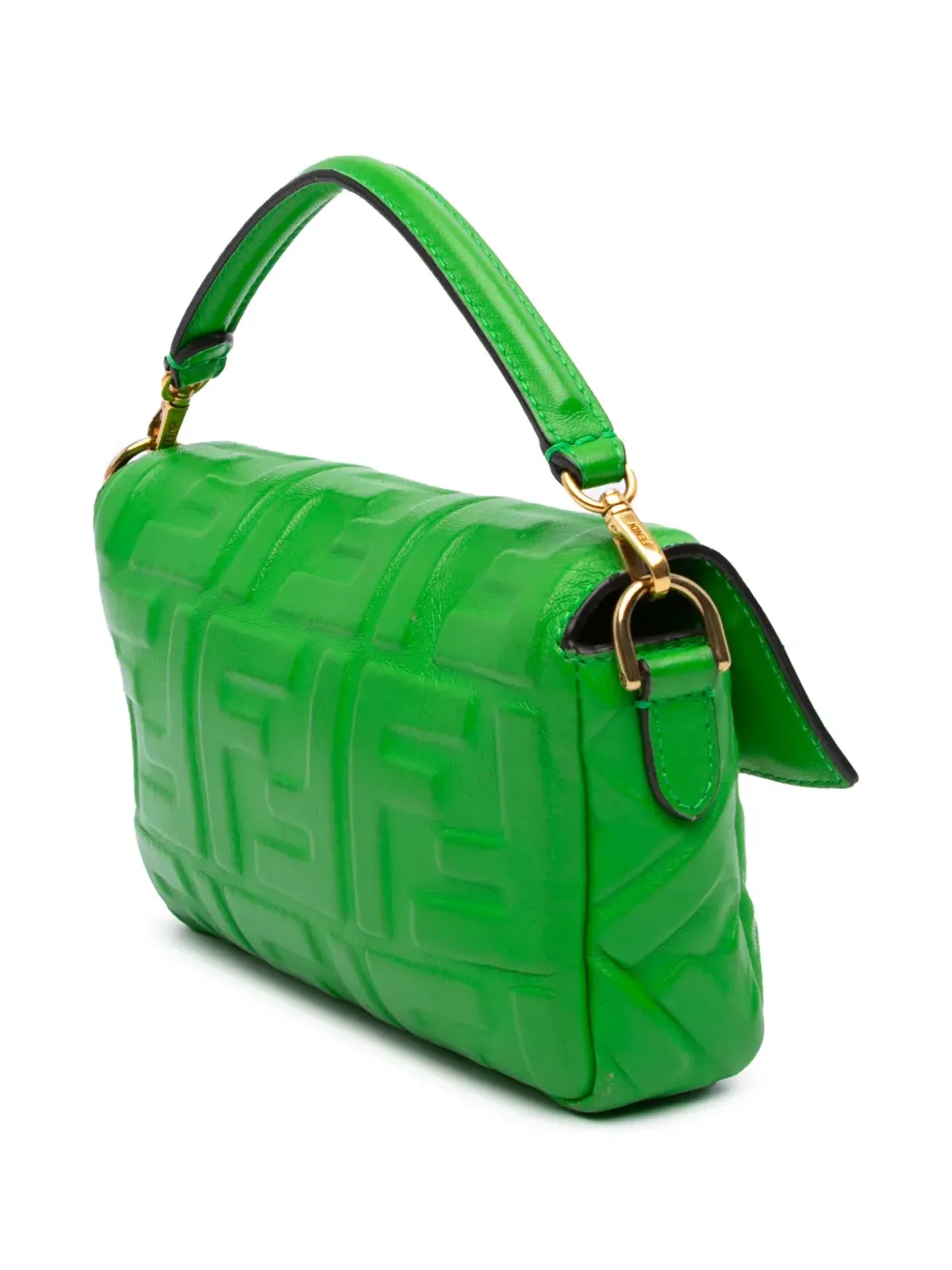 Fendi Pre-Owned ミニ ズカ エンボスド レザー バゲットサッチェル - グリーン - 画像2
