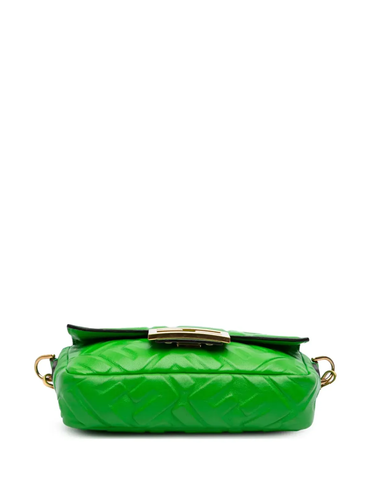 Fendi Pre-Owned ミニ ズカ エンボスド レザー バゲットサッチェル - グリーン - 画像3