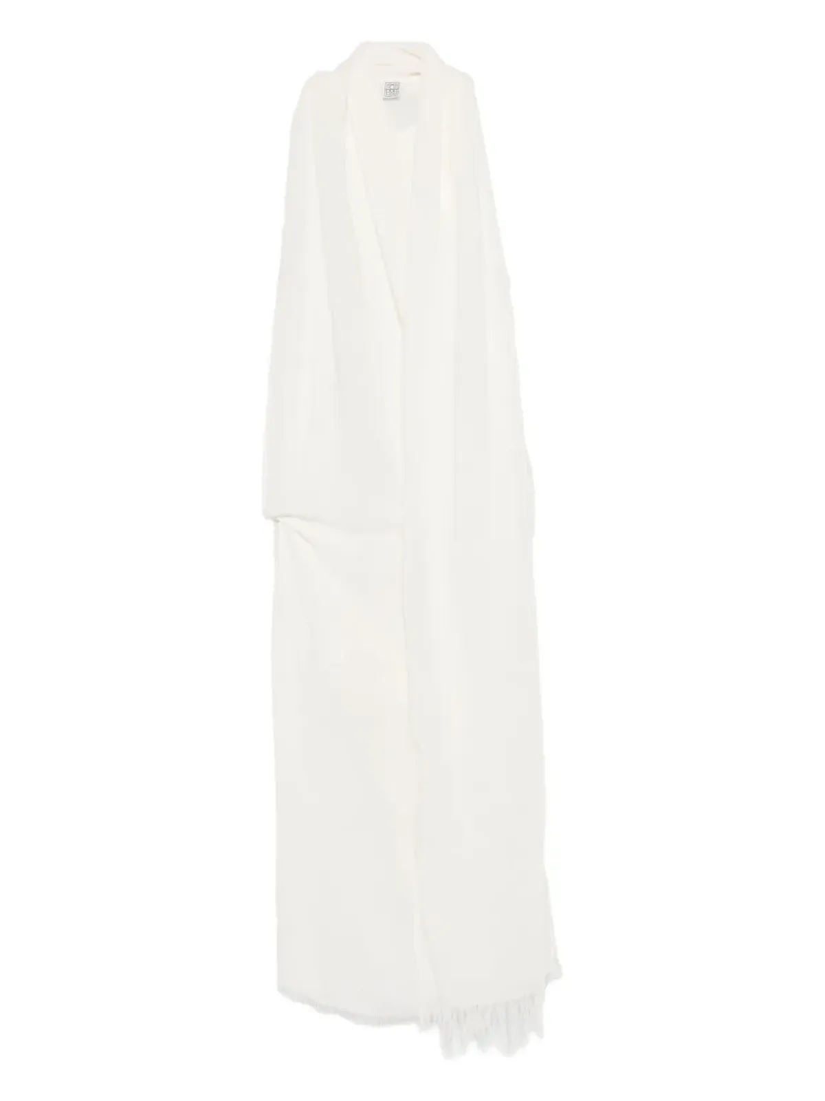 TOTEME frayed-edge draped dress - White - 画像1