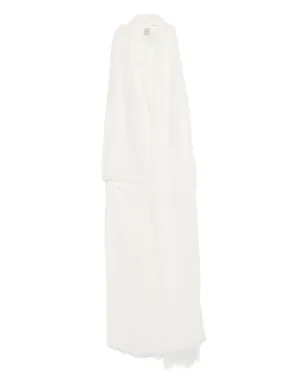 TOTEME frayed-edge draped dress - White - サムネイル1