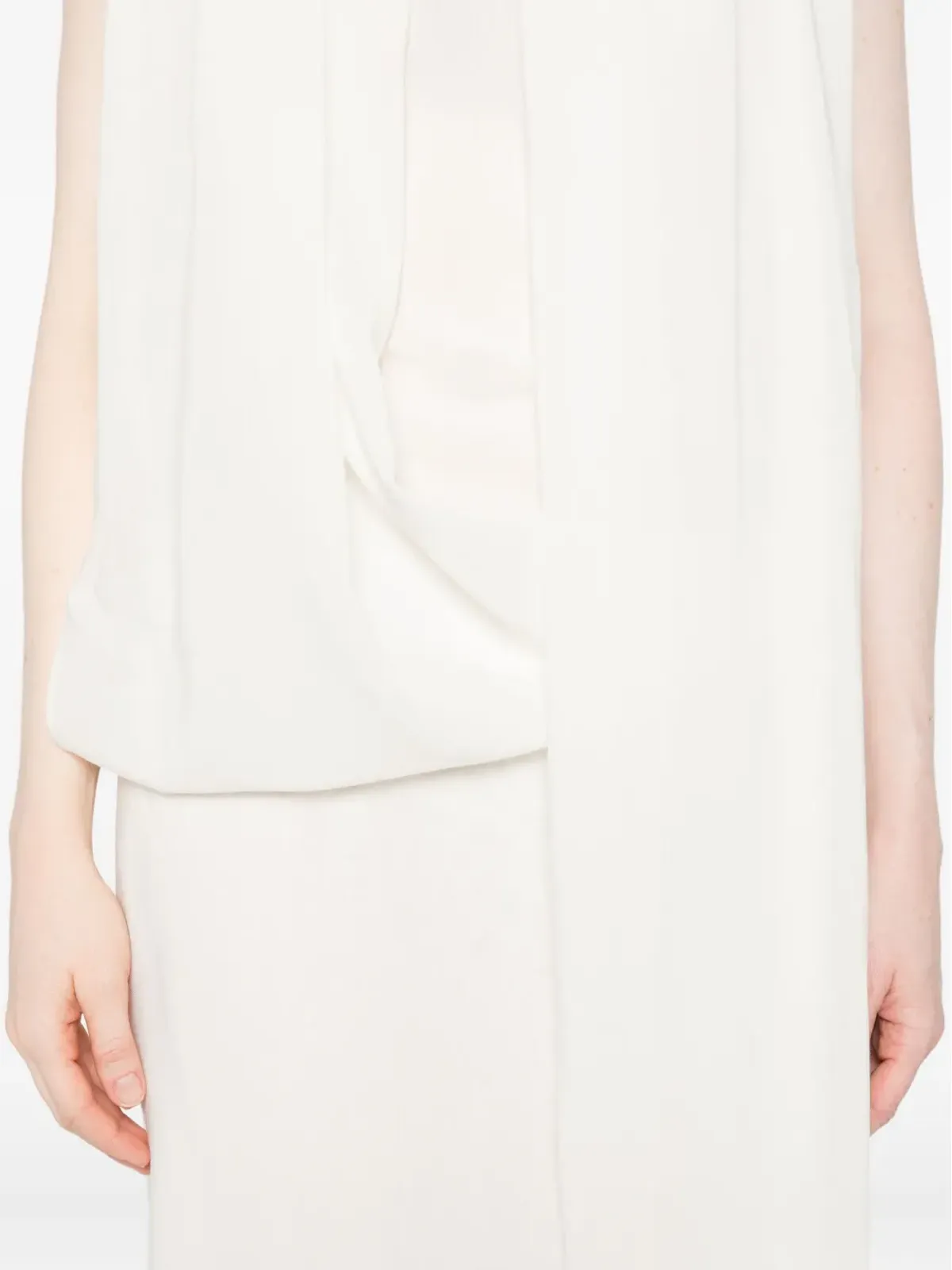 TOTEME frayed-edge draped dress - White - 画像5