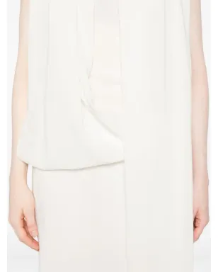 TOTEME frayed-edge draped dress - White - サムネイル5