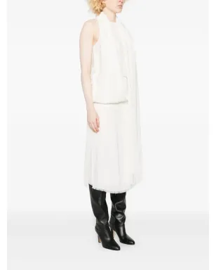 TOTEME frayed-edge draped dress - White - サムネイル3