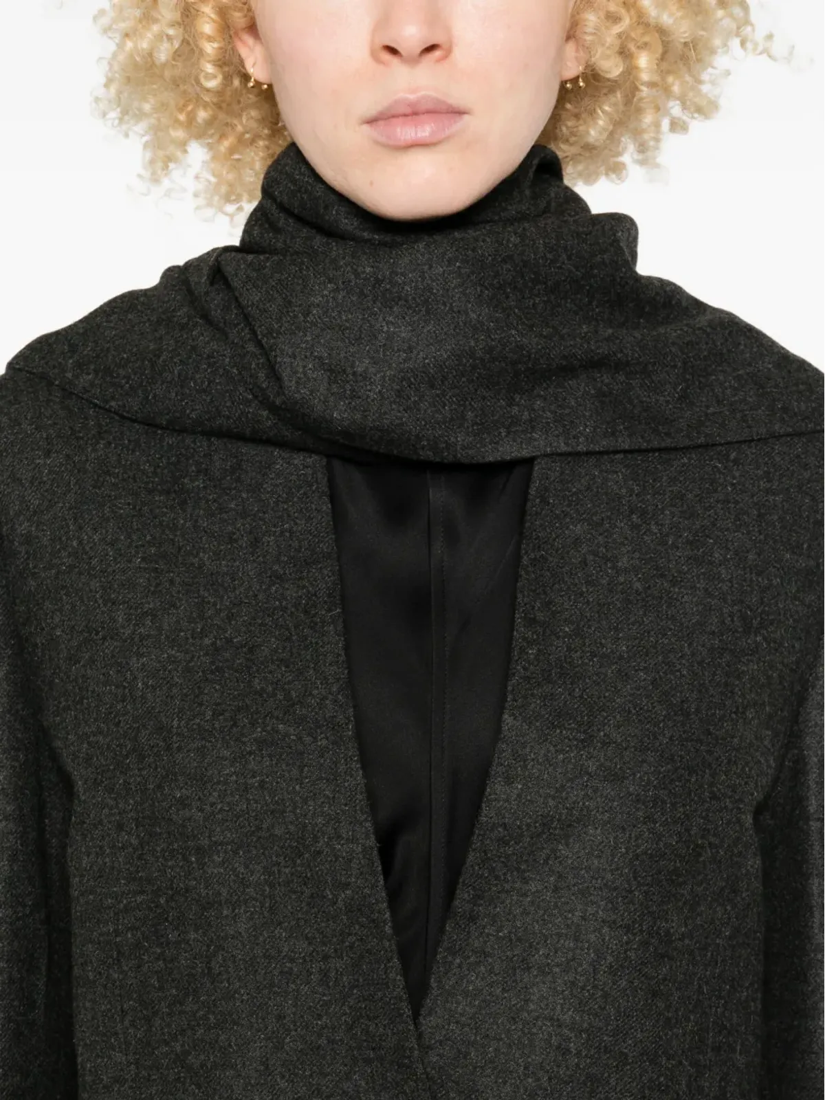 TOTEME scarf-detail single-breasted blazer - Grey - 画像5