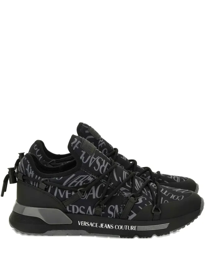 Versace Jeans Couture Versace Jeans Couture ロゴプリント レースアップスニーカー ブラックの商品画像
