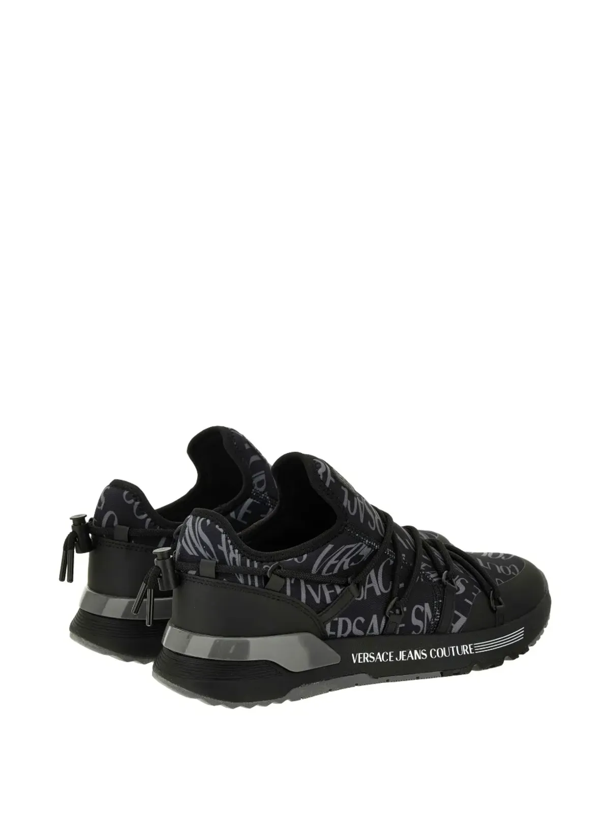 Versace Jeans Couture ロゴプリント レースアップスニーカー ブラック - 画像2