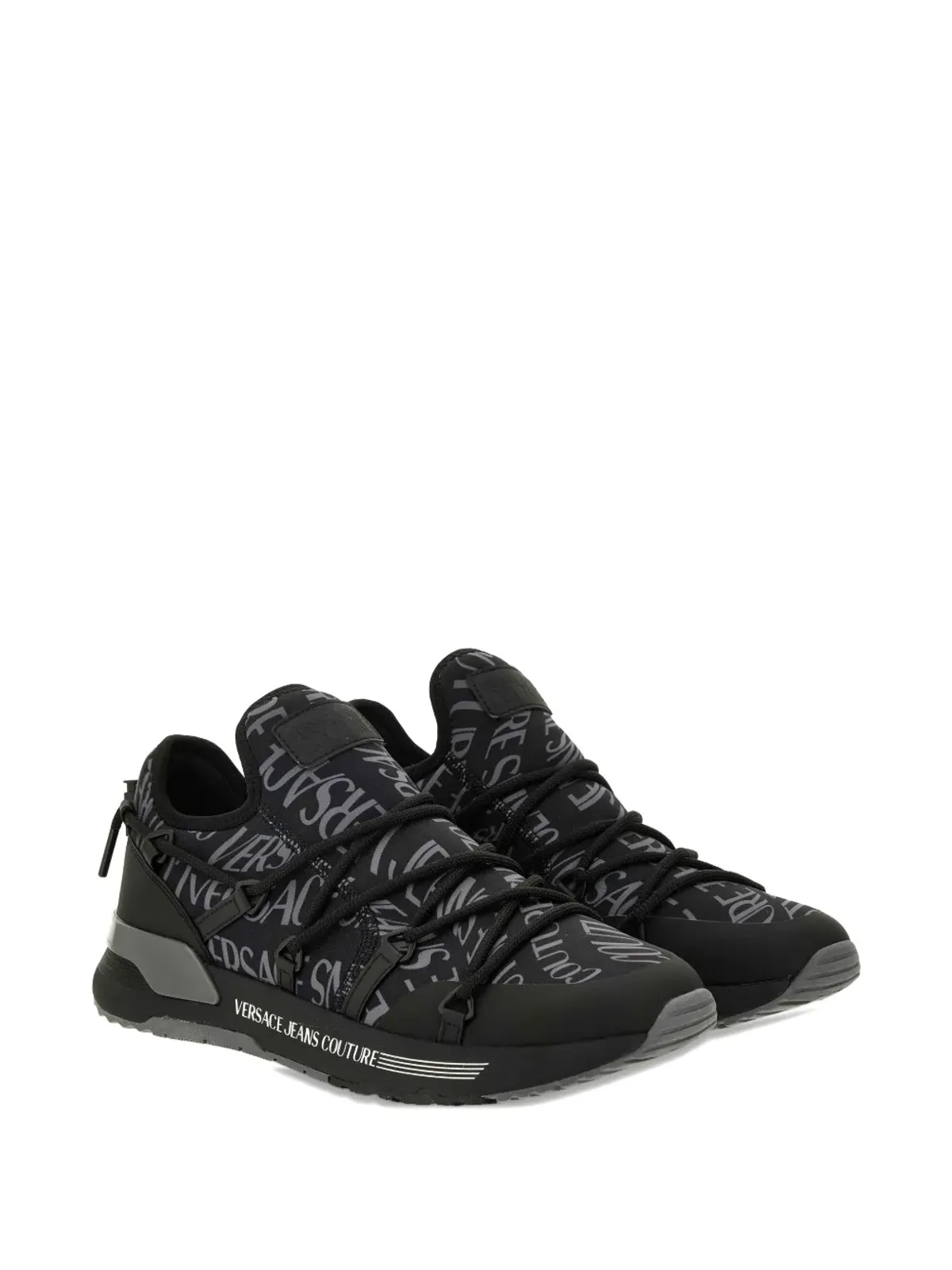 Versace Jeans Couture ロゴプリント レースアップスニーカー ブラック - 画像3