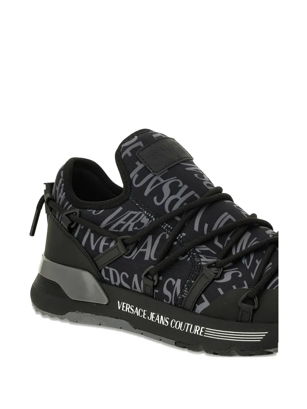 Versace Jeans Couture ロゴプリント レースアップスニーカー ブラック - 画像4