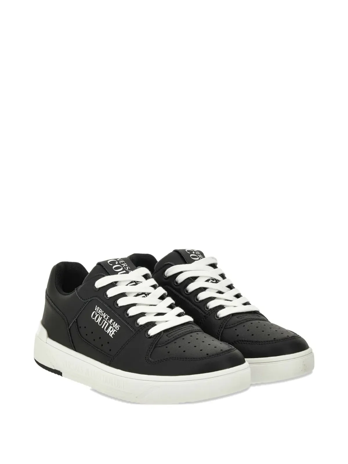 Versace Jeans Couture ロゴディテール レザー スニーカー - ブラック - 画像2