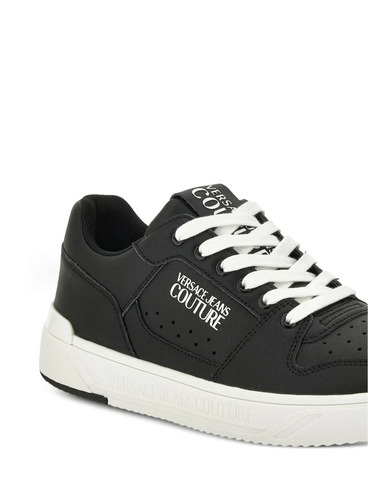 Versace Jeans Couture ロゴディテール レザー スニーカー - ブラック - 画像3