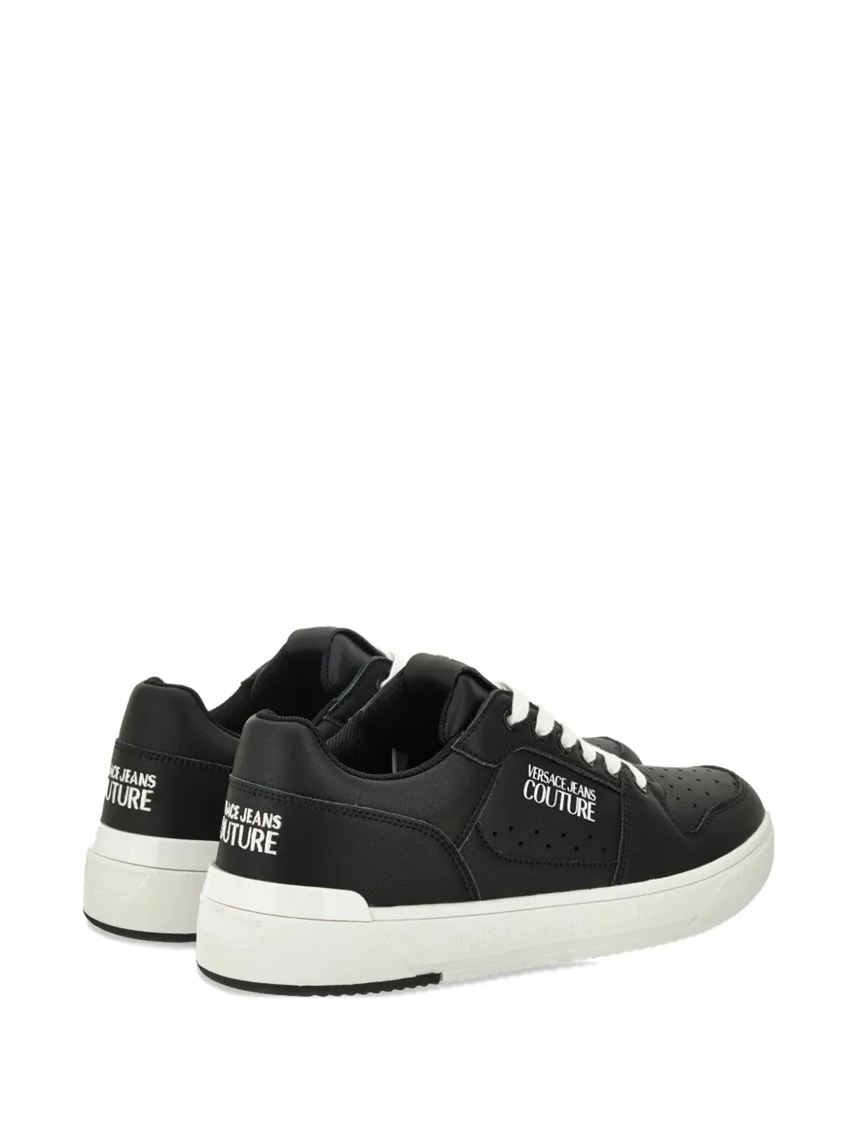 Versace Jeans Couture ロゴディテール レザー スニーカー - ブラック - 画像4