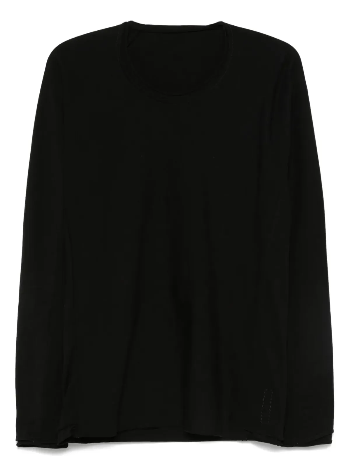 Layer Zero ロングスリーブ コットンTシャツ - ブラック - 画像1