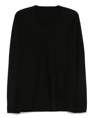 Layer Zero ロングスリーブ コットンTシャツ - ブラック - サムネイル1