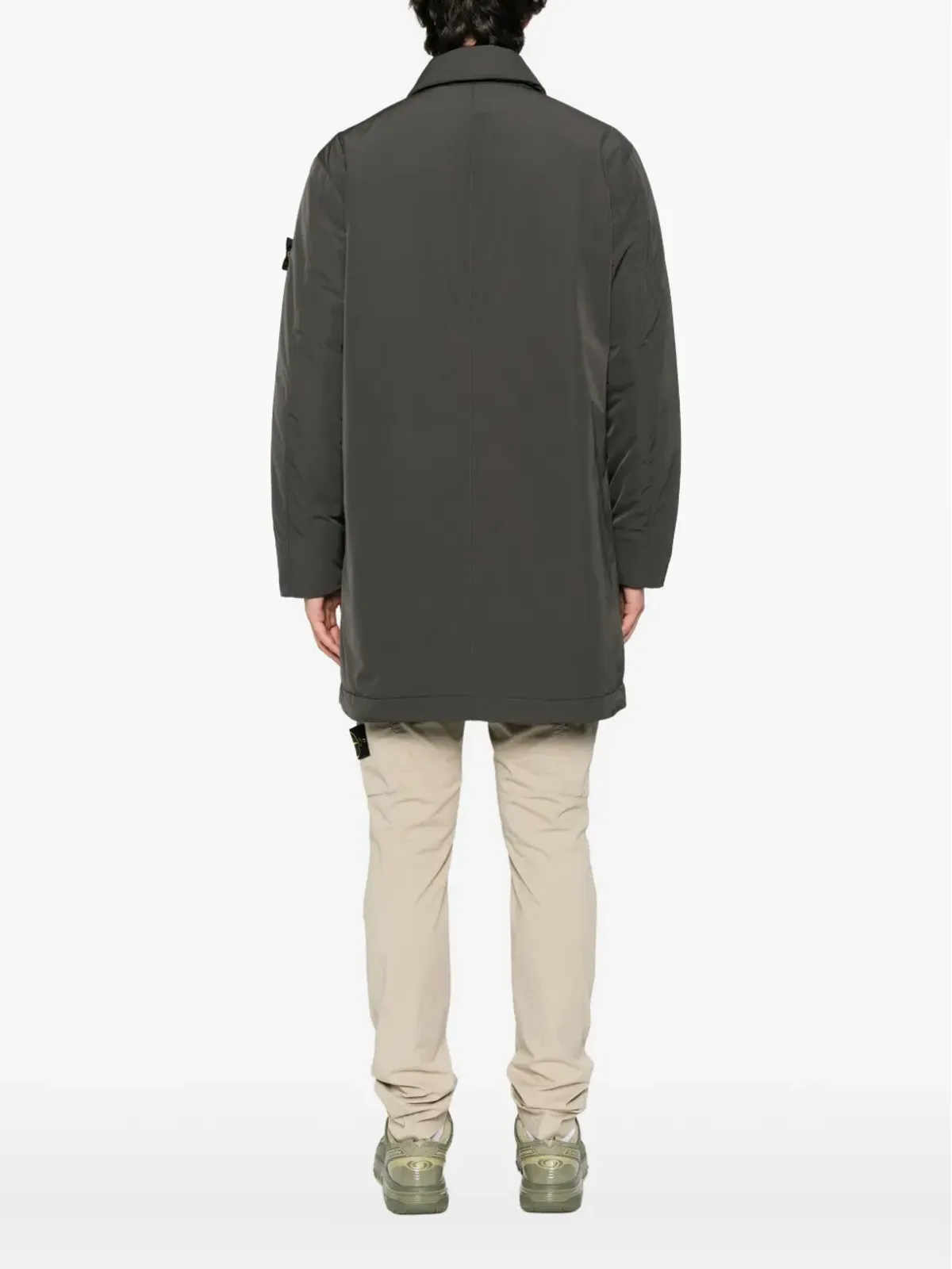 Stone Island ボタン留めコート - グリーン - 画像4