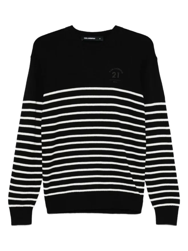 Karl Lagerfeld Karl Lagerfeld ストライプニットセーターの商品画像