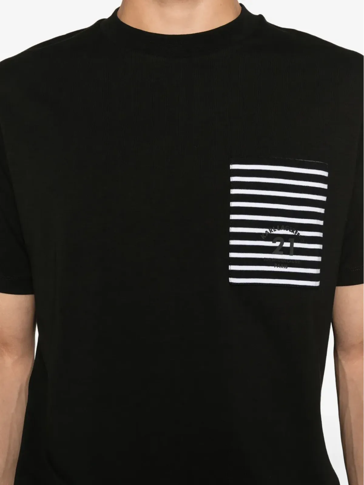 Karl Lagerfeld ストライプポケットTシャツ - 画像4