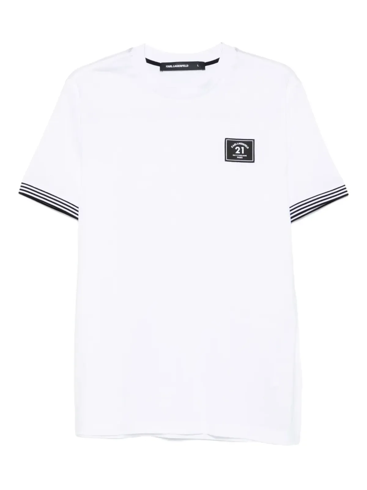 Karl Lagerfeld ロゴディテール コットン Tシャツ - White - 画像1