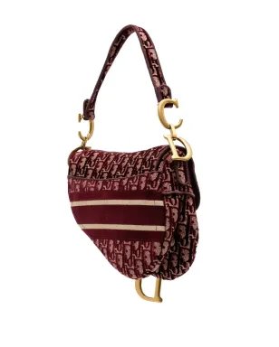 Christian Dior Pre-Owned オブリーク刺繍入りベルベット・サドルバッグ ショルダーバッグ - サムネイル3