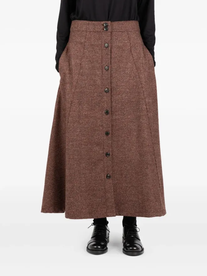 Société Anonyme Société Anonyme Alex tweed midi skirt - Brownの商品画像