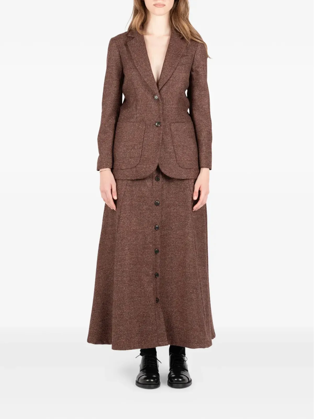 Société Anonyme Alex tweed midi skirt - Brown - 画像5