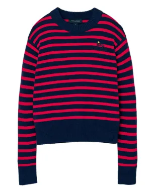Marc Jacobs ストライプ柄花モチーフセーター レッド - サムネイル1