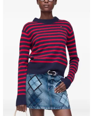 Marc Jacobs ストライプ柄花モチーフセーター レッド - サムネイル4