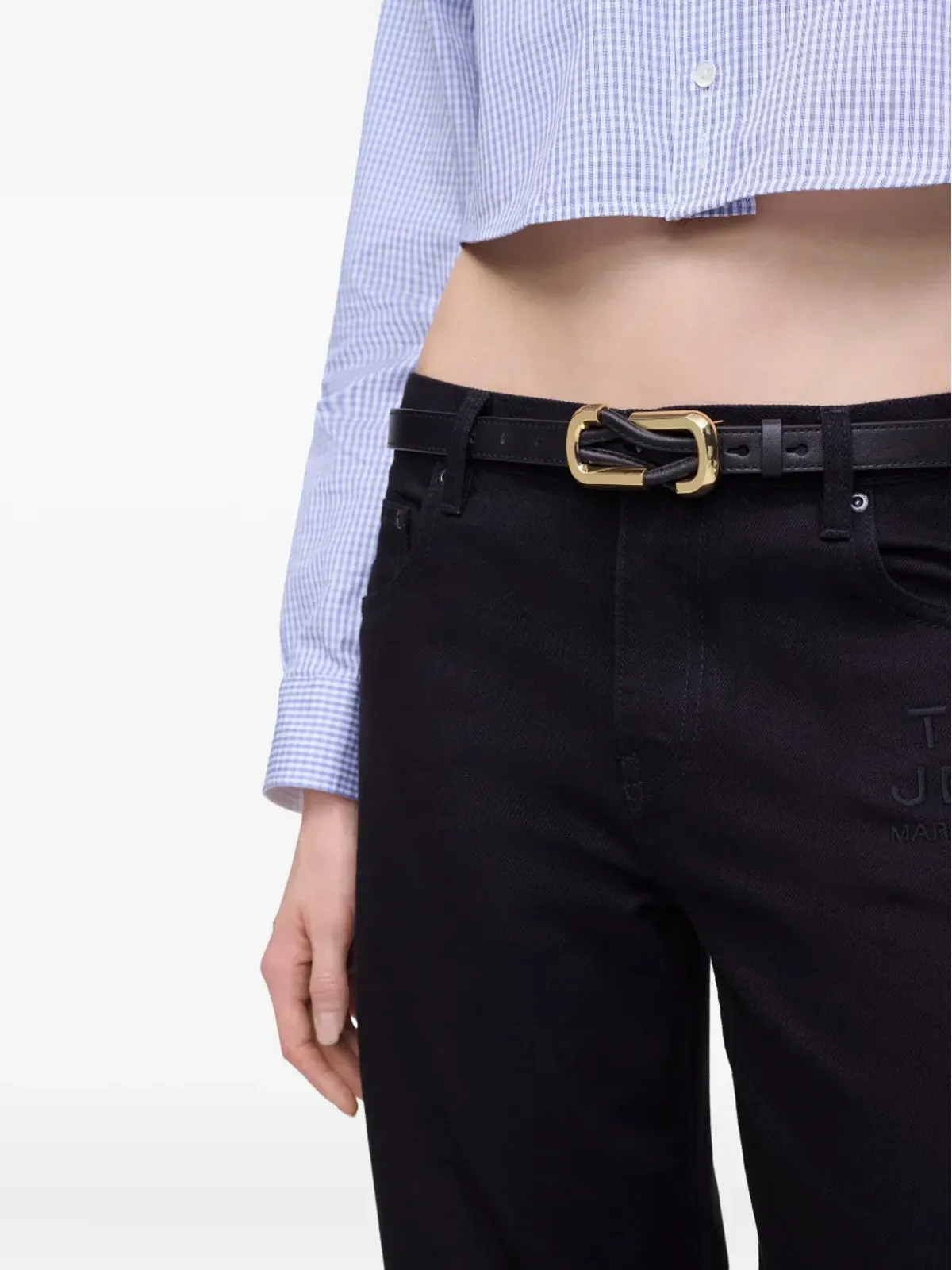 Marc Jacobs ノット付きバックル レザーベルト - ブラック - 画像5