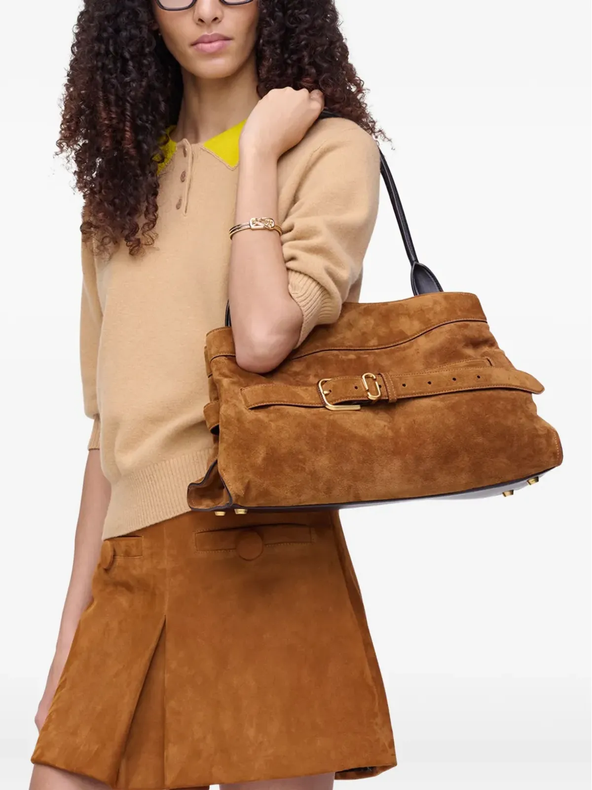 Marc Jacobs Dakota ベルトバックル付き スウェード ショルダーバッグ - 画像2
