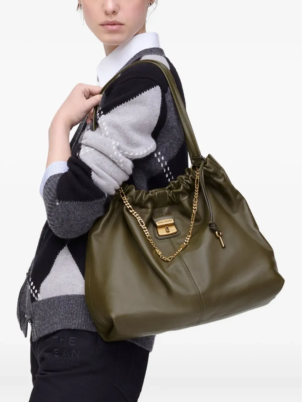 Marc Jacobs クリスティーナ チェーン装飾 ドローストリング トートバッグ - 画像2