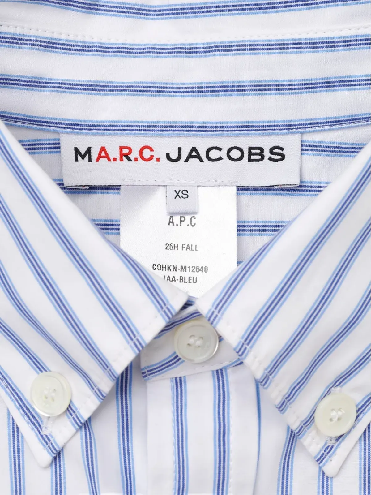 Marc Jacobs ストライプコットン ポケット刺繍 シャツ - ブルー - 画像5