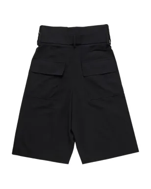 Namacheko プリーツ入りダブルウエストバンドショートパンツ - ブラック - サムネイル2
