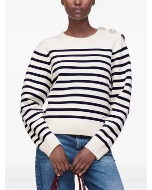 Marc Jacobs ブレトンストライプ ボタンディテール セーター - サムネイル4