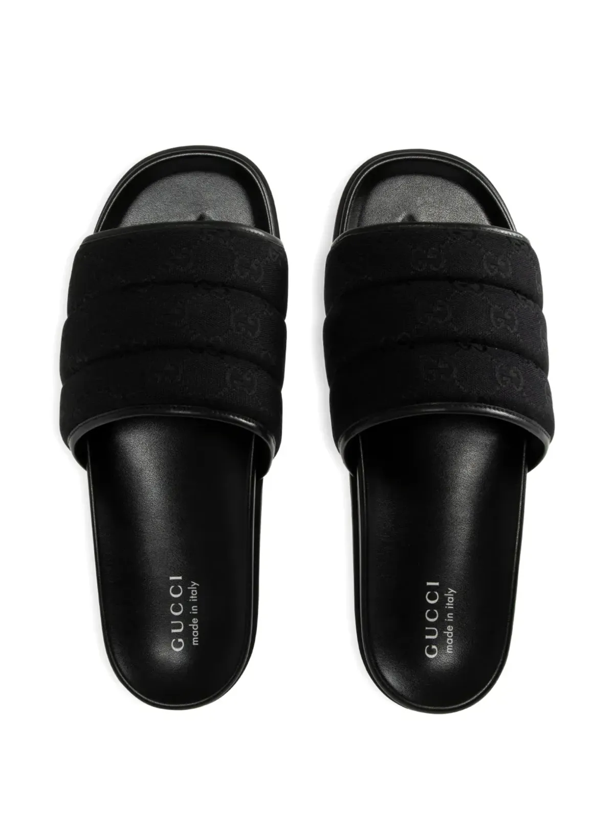 Gucci GGパターンのパッド入りスライドサンダル - ブラック - 画像3