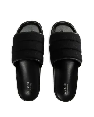 Gucci GGパターンのパッド入りスライドサンダル - ブラック - サムネイル3