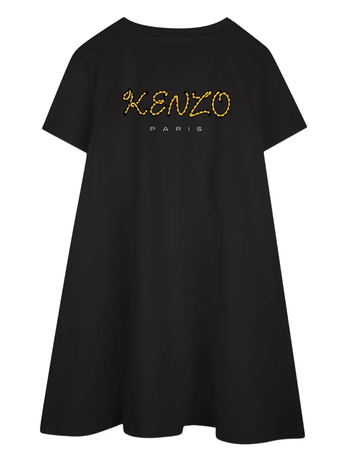 Kenzo Kids タイガー刺繍入り 半袖ドレス ブラック - 画像2