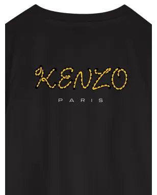 Kenzo Kids タイガー刺繍入り 半袖ドレス ブラック - サムネイル3