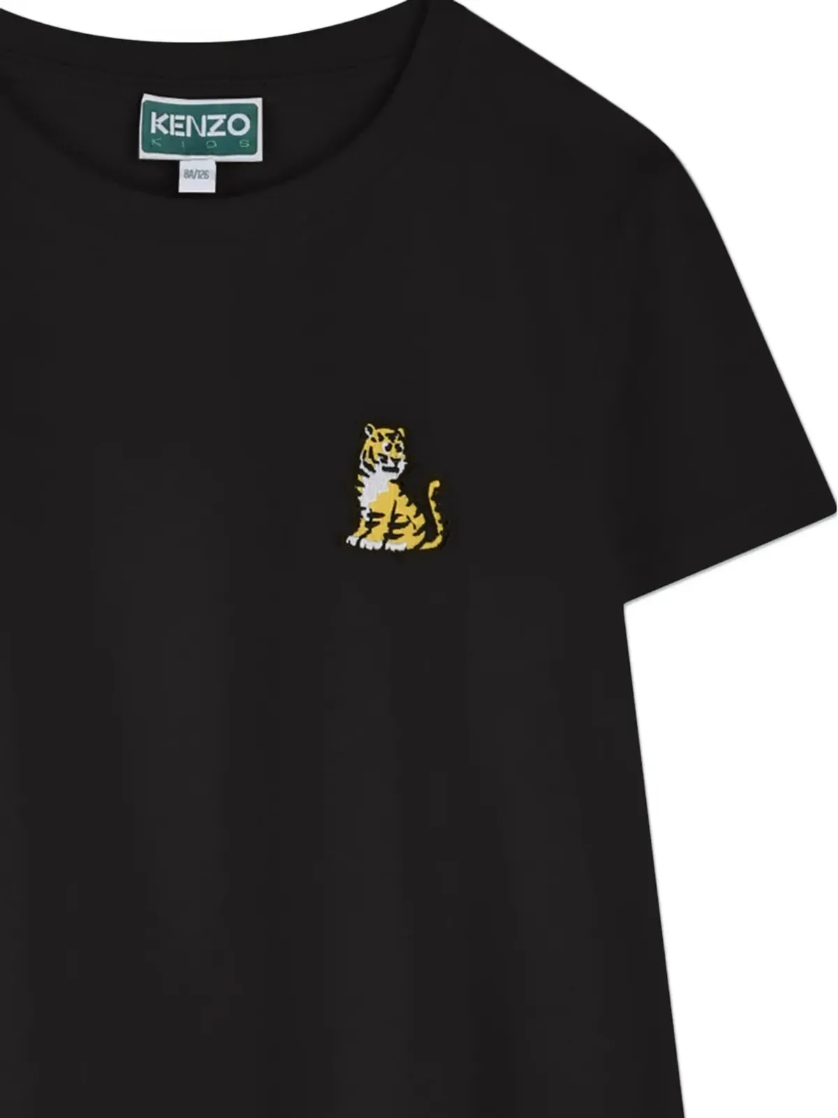 Kenzo Kids タイガー刺繍入り 半袖ドレス ブラック - 画像4
