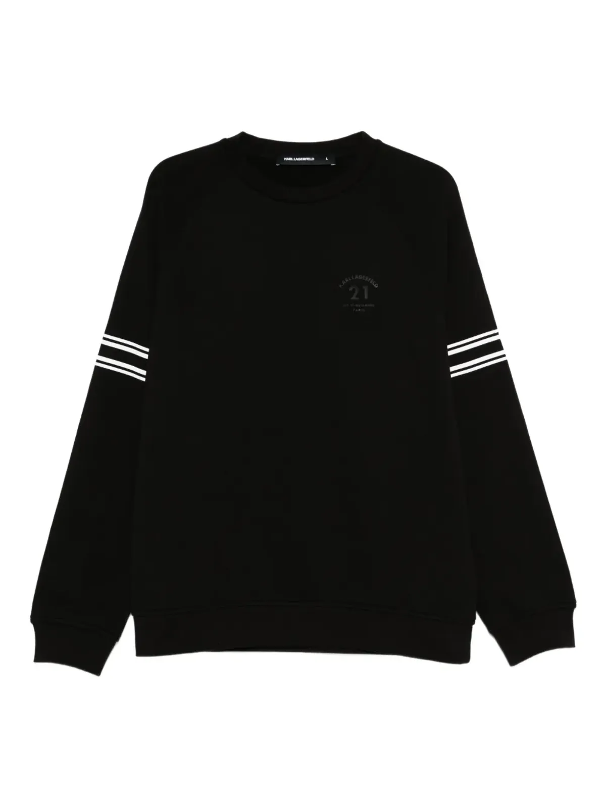 Karl Lagerfeld ストライプディテール コットン スウェットシャツ - 画像1