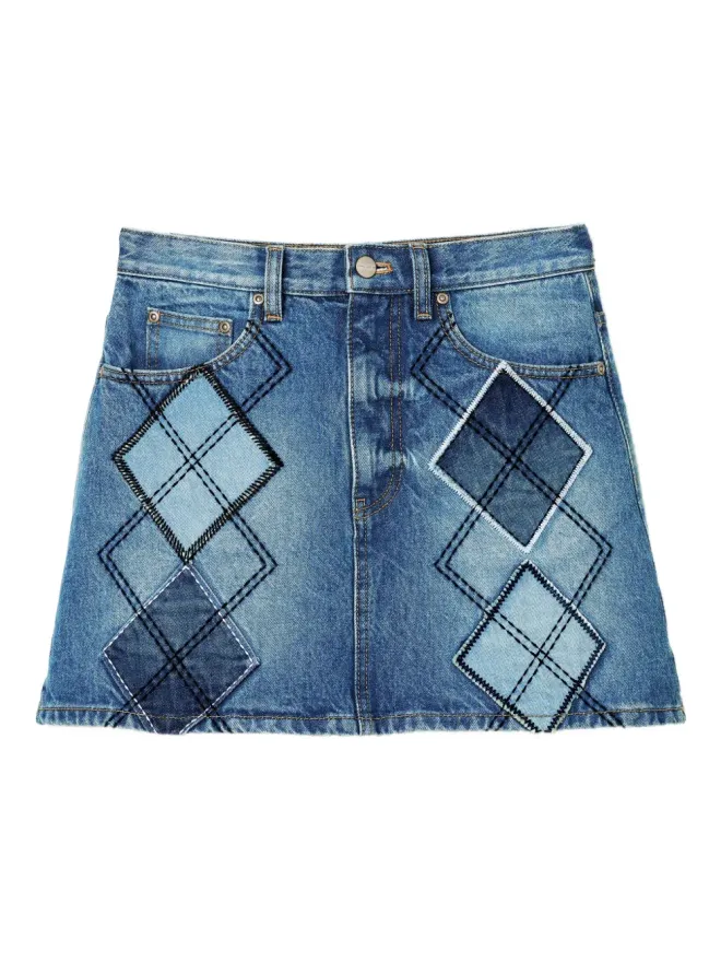 Marc Jacobs Marc Jacobs パッチワークデニムスカート - ブルーの商品画像